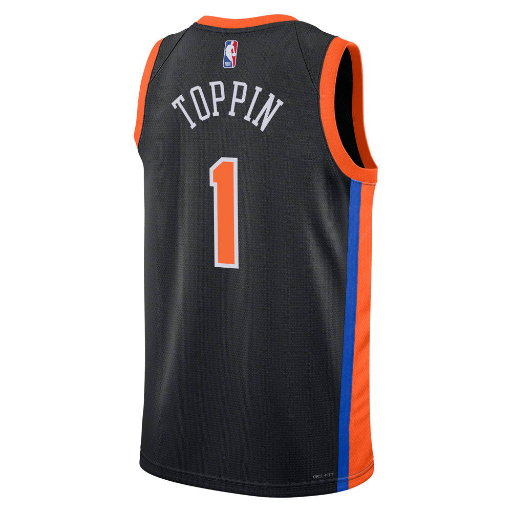 Men's New York Knicks Obi Toppin City Edition Jersey - Black