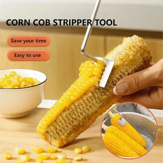 Eptchn Long Handle Stainless Steel Corn Stripping Tool