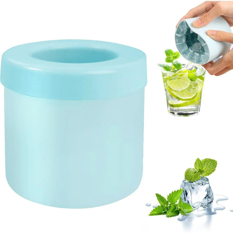 2-in-1 Silicone Ice Cube Maker & Storage Bucket