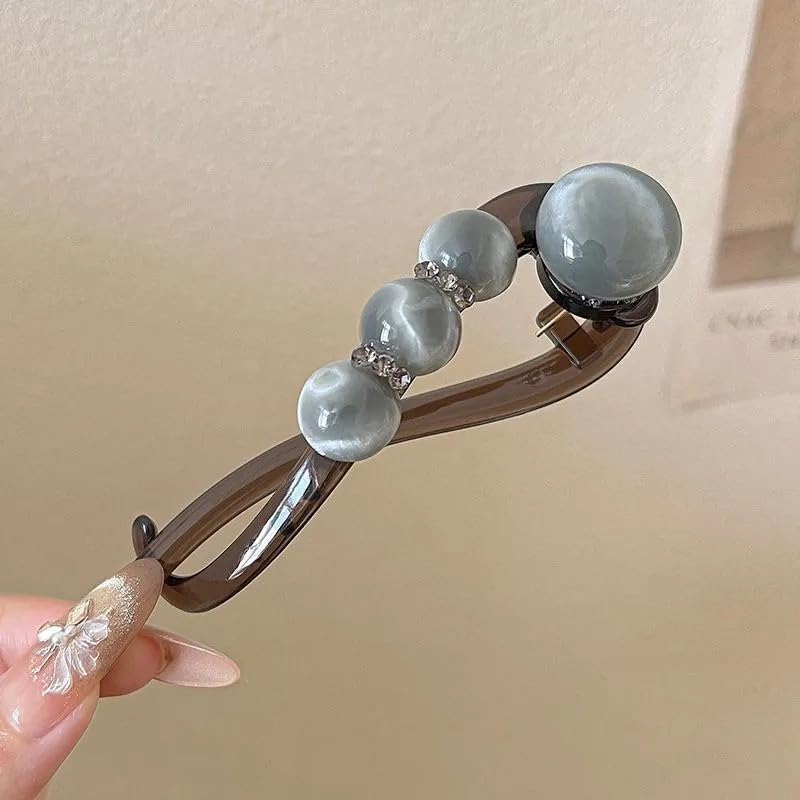 Elegant Rose Pearl Twist Hair Clip