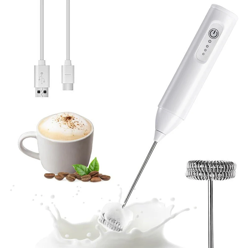USB-C Rechargeable 3-Speed Milk Frother with Dual Whisk – Portable Barista Tool
