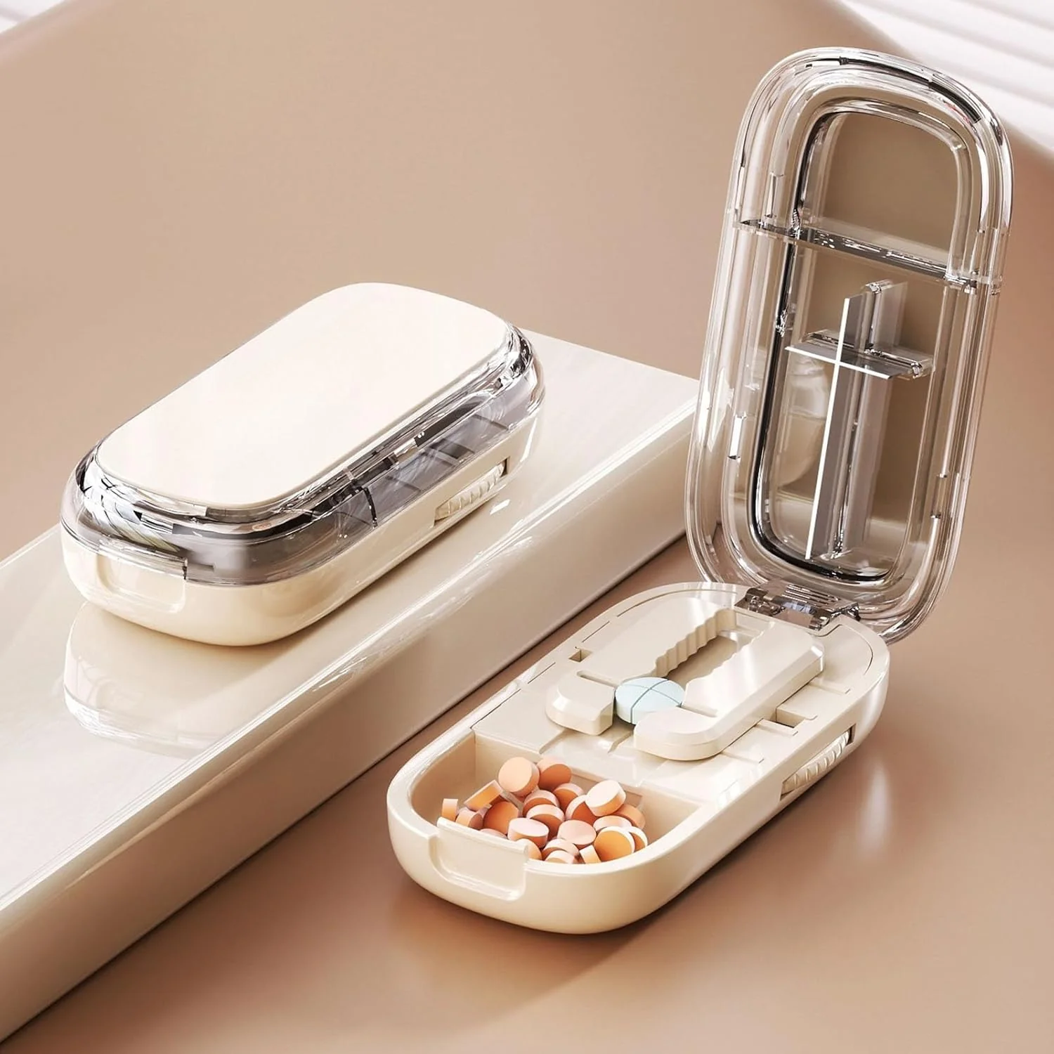 Portable Pill Cutter with Adjustable Slots