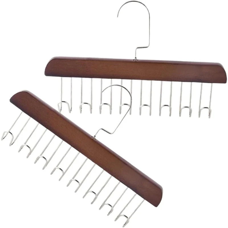 HangTidy Solid Wood & Steel Multi-Hook Closet Hanger