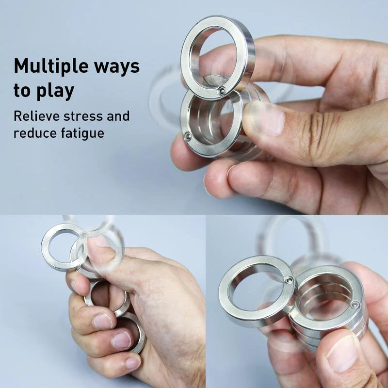 Foldable Four-Ring Titanium Steel Fidget Toy