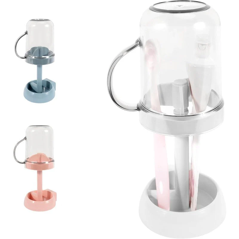 Toothbrush Holder with Dust Cover & Wash Cup