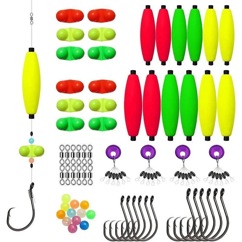Pre-Rigged Catfish Float Rigs with Rattle Beads