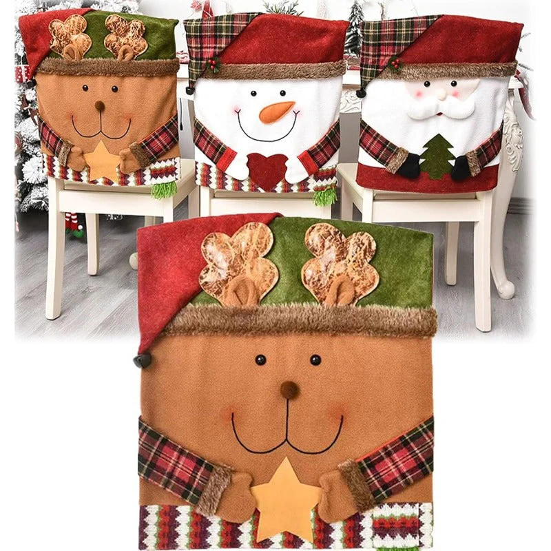 CheerCover Christmas Chair Covers with Santa Claus
