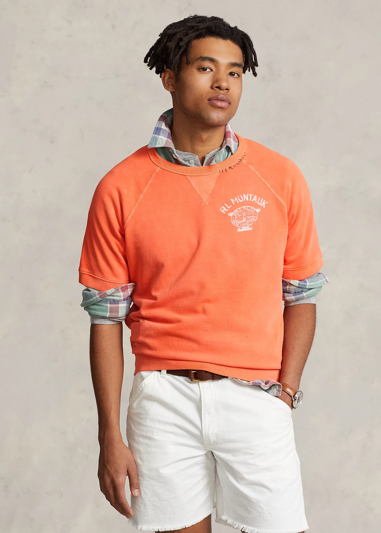 Graphic Fleece Short-Sleeve Sweatshirt