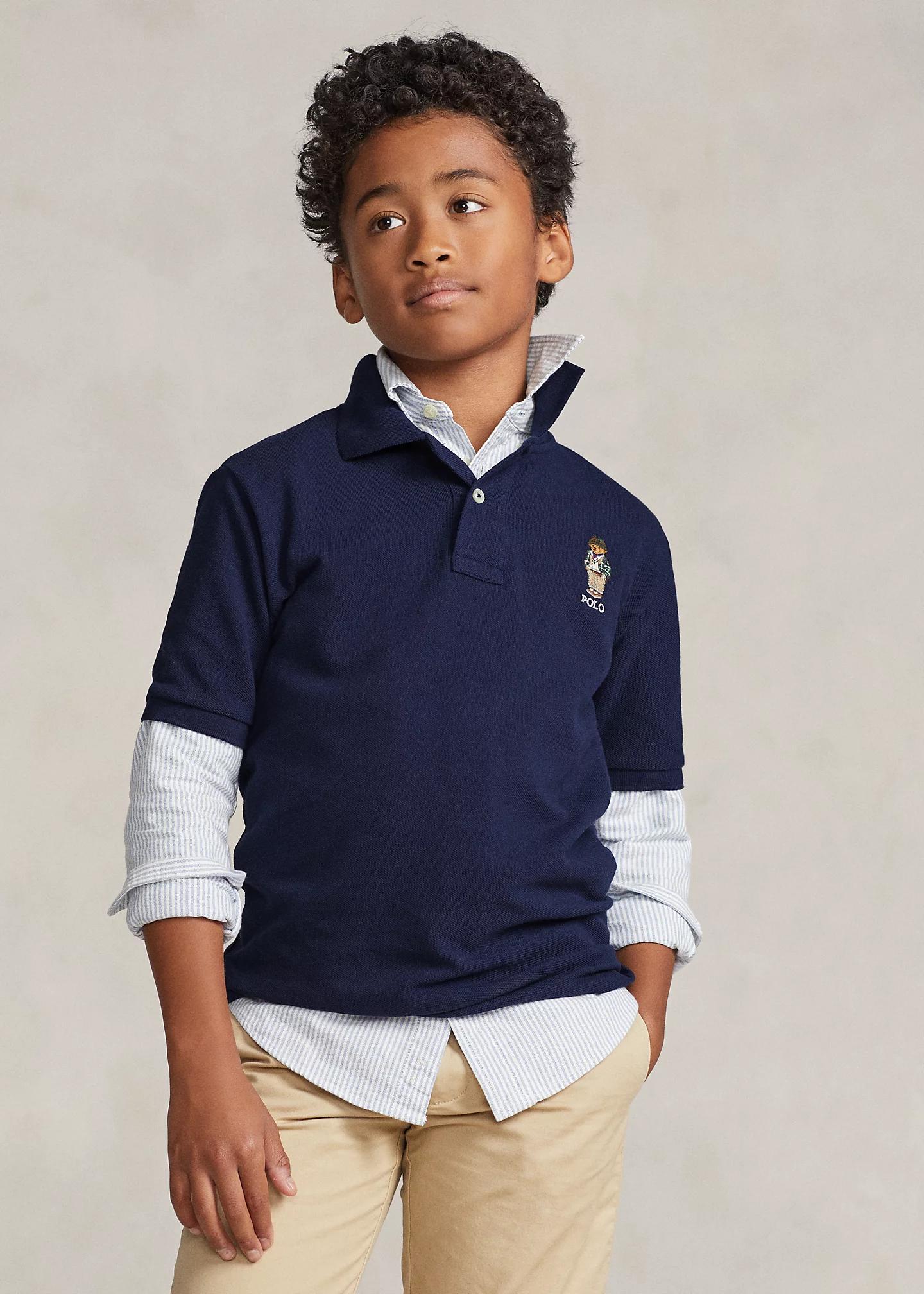 Polo Bear Cotton Mesh Polo Shirt