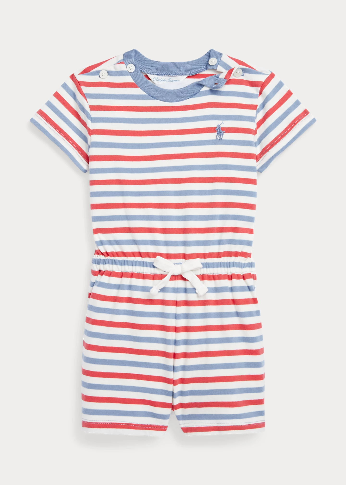 Striped Cotton Jersey Romper
