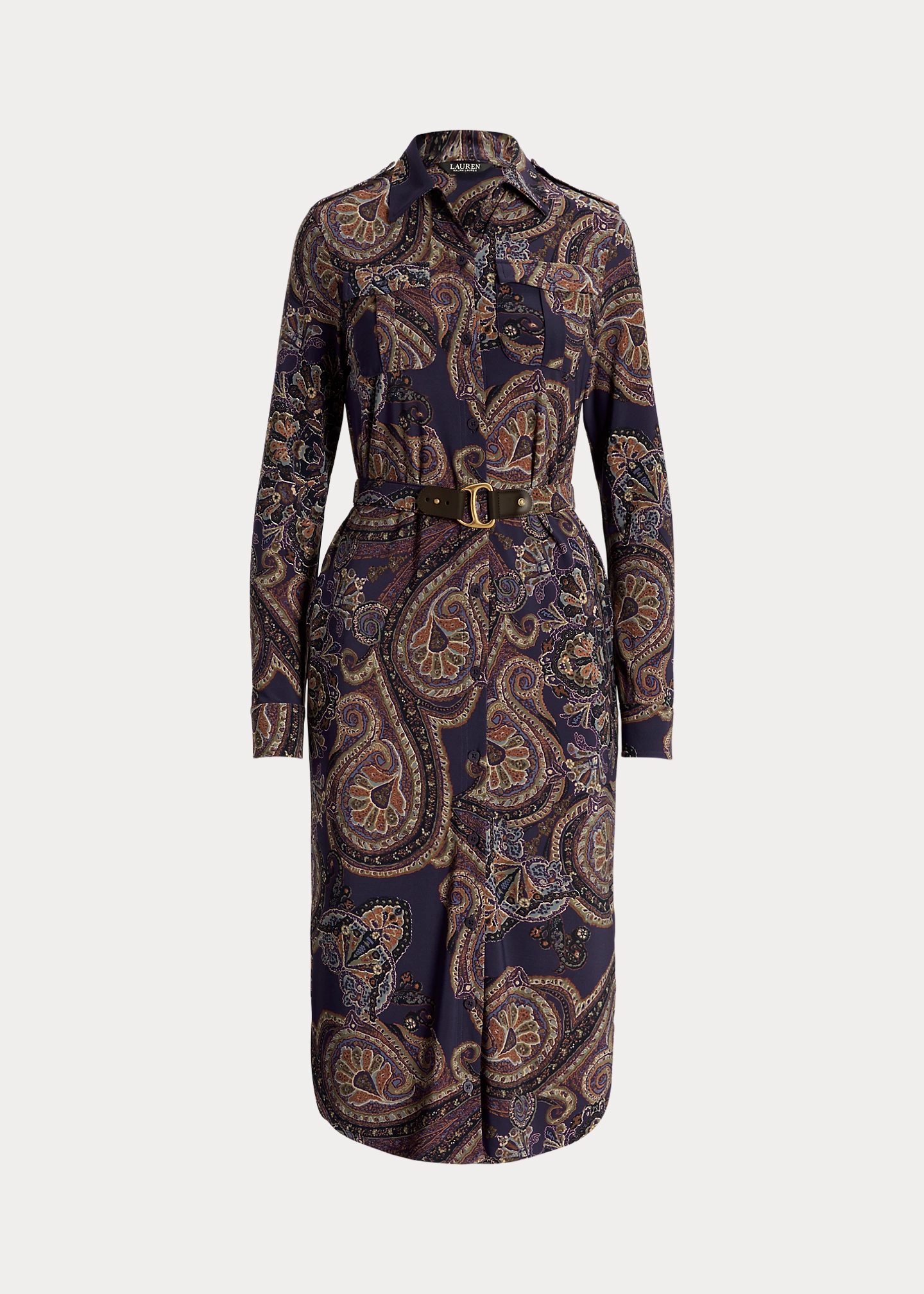 Paisley Stretch Jersey Shirtdress