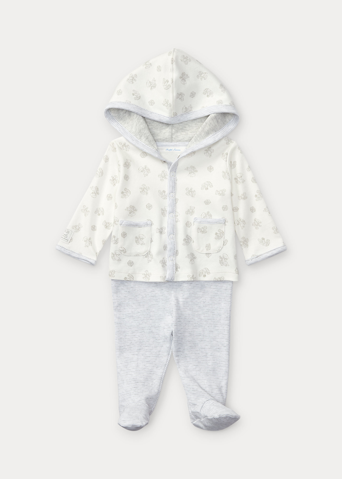 Cotton Hoodie & Footed Pant Set