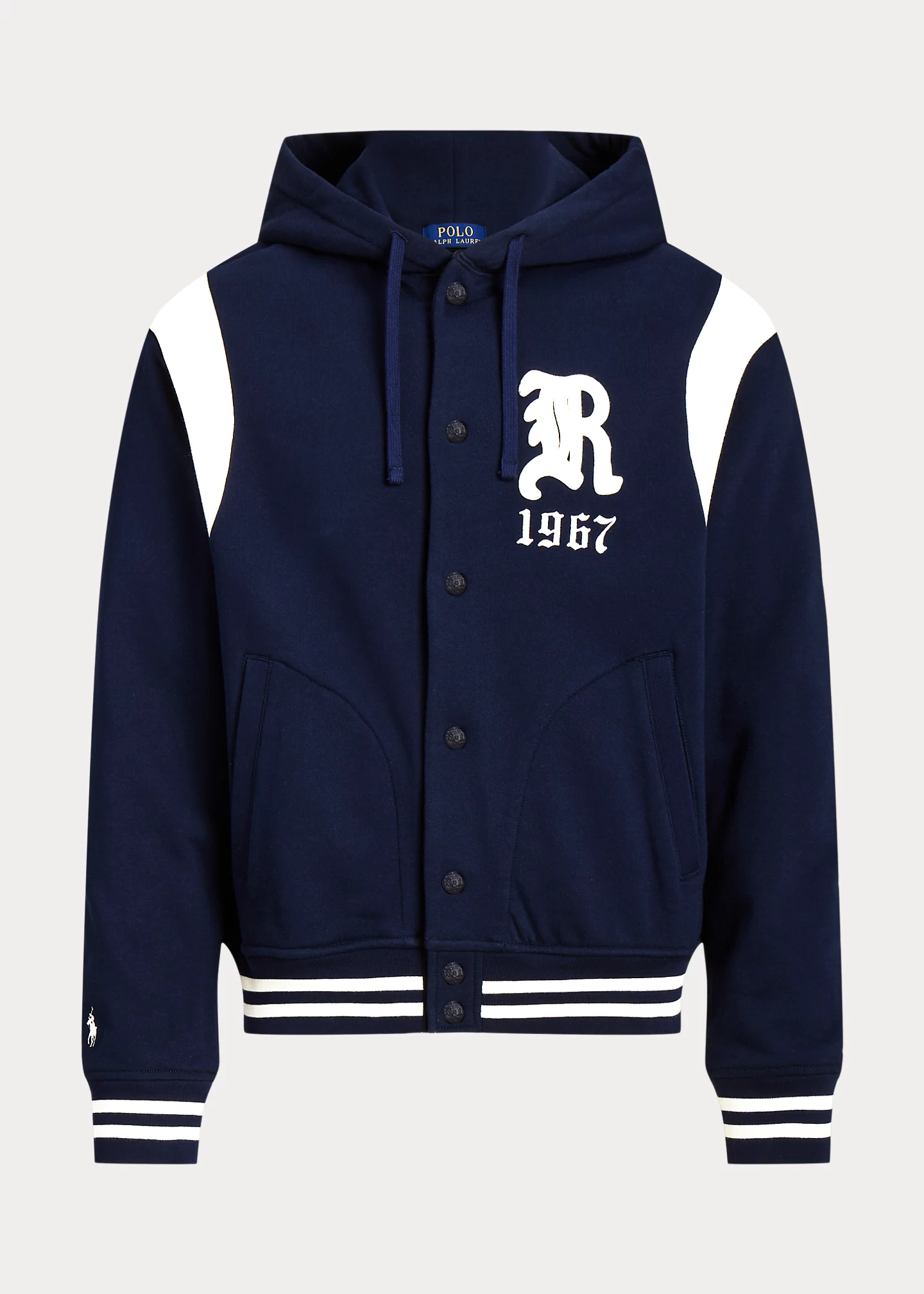 Fleece Hooded Baseball Jacket