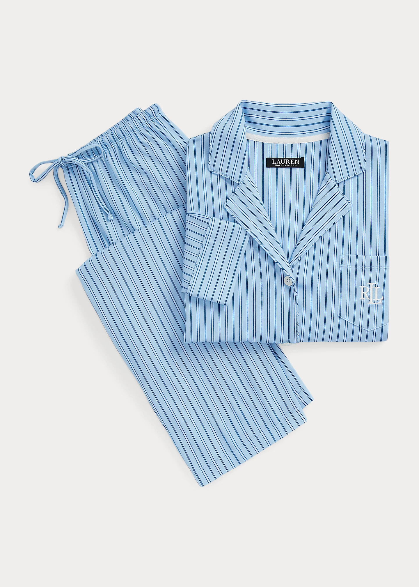Striped Cotton-Blend Jersey Sleep Set