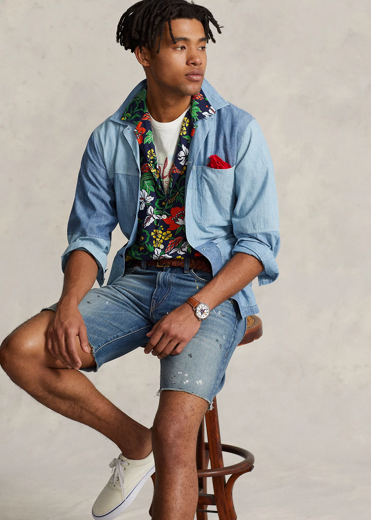 Classic Fit Tropical Floral Camp Shirt