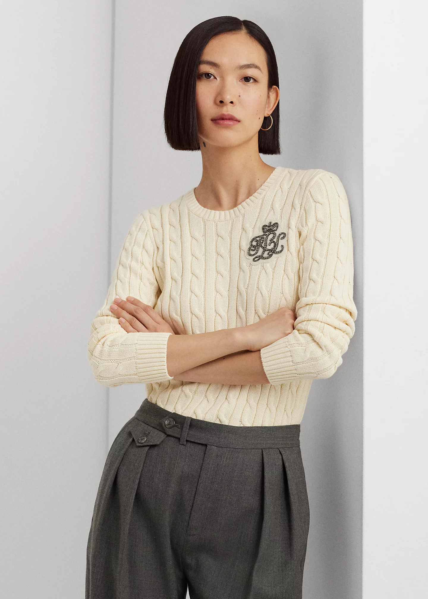 Bullion Cable-Knit Cotton Sweater