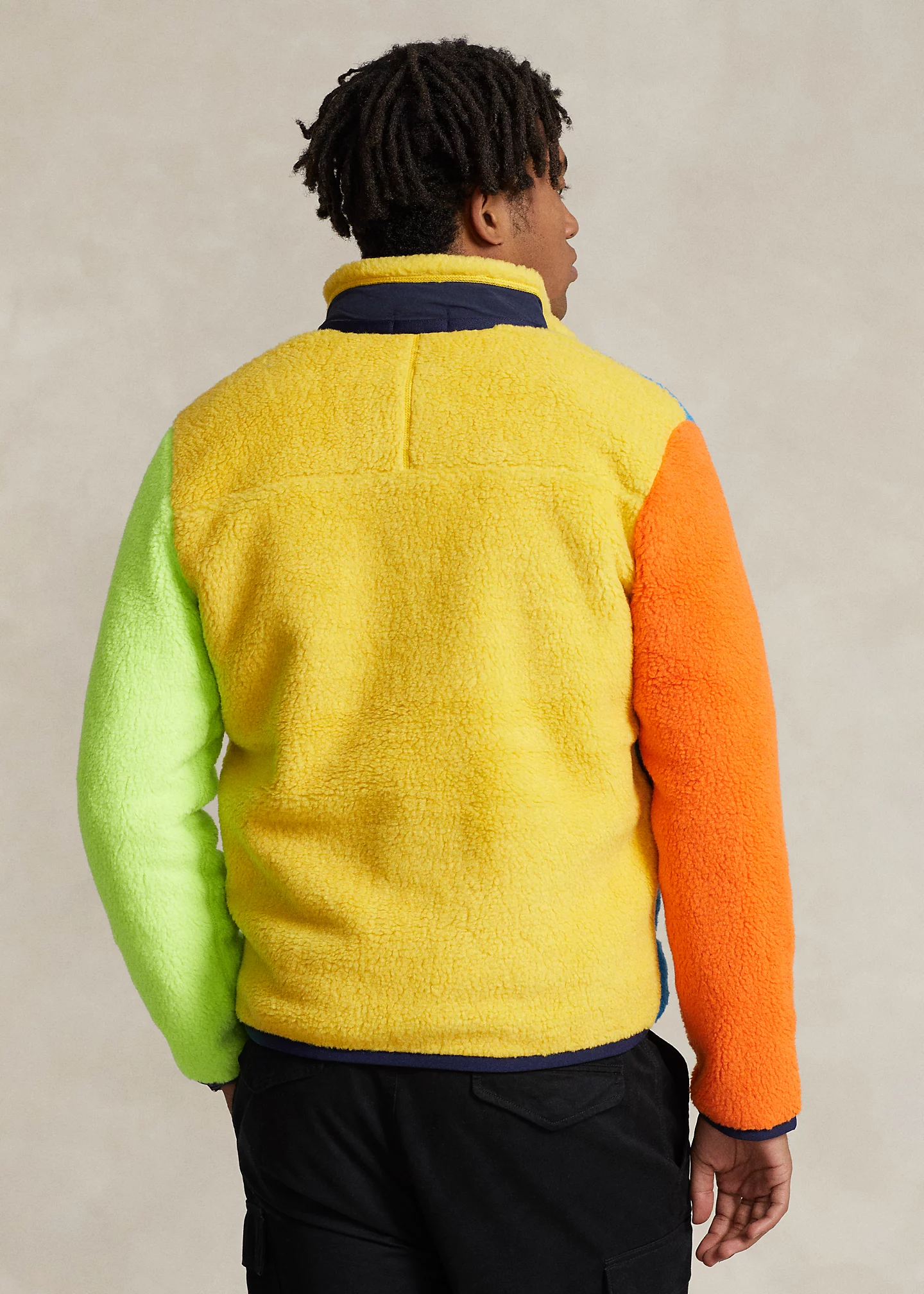 Color-Blocked Pile Fleece Jacket