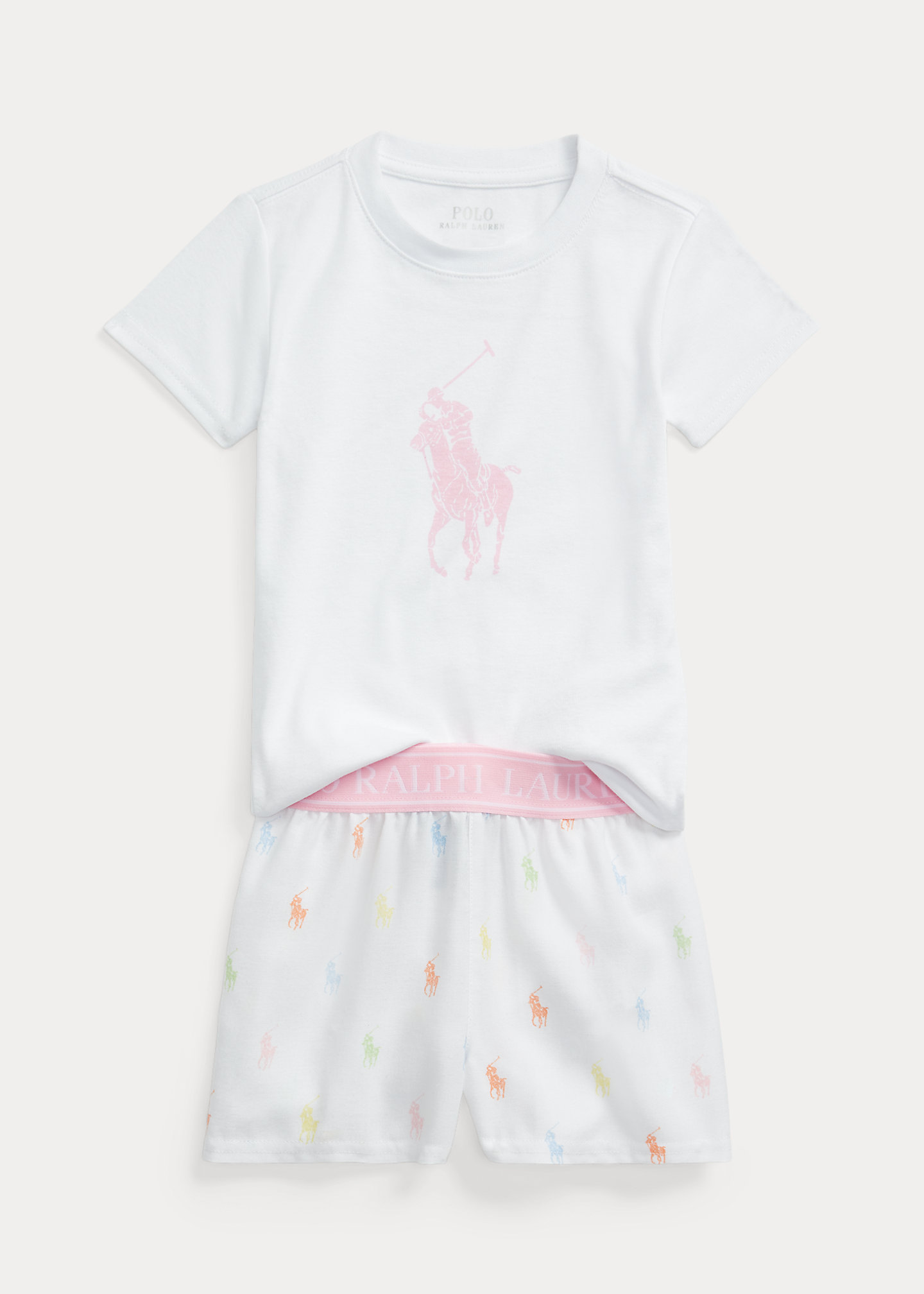 Cotton Tee & Flannel Short Sleep Set