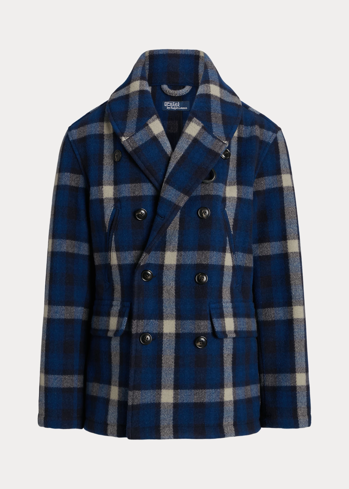 Plaid Wool-Blend Ranch Coat