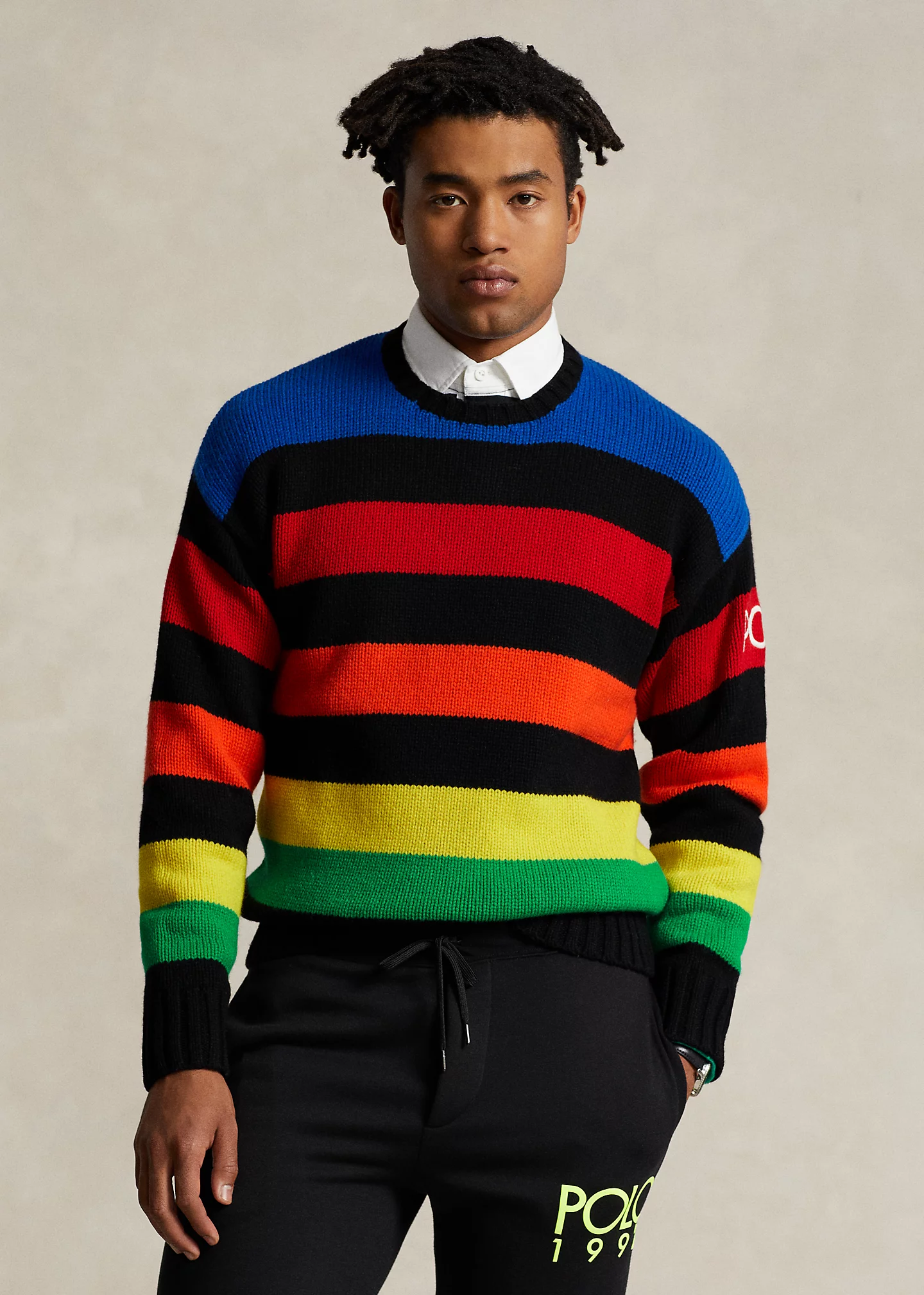 Logo Striped Wool-Blend Sweater
