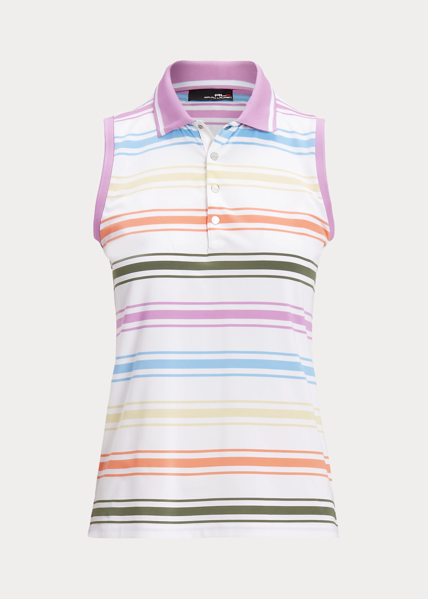 Tailored Fit Striped Sleeveless Polo