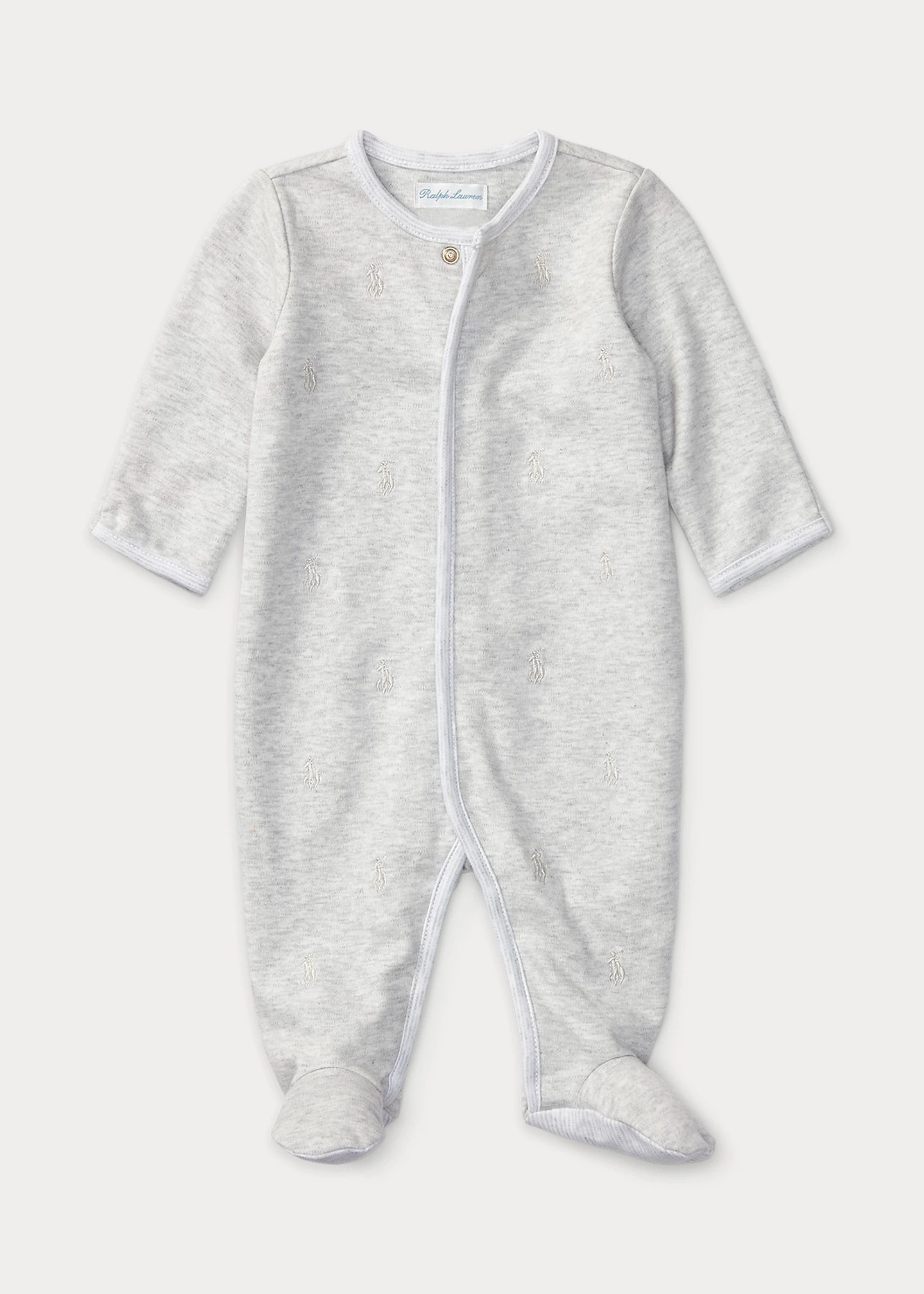 Tonal Polo Pony Cotton Footed Coverall