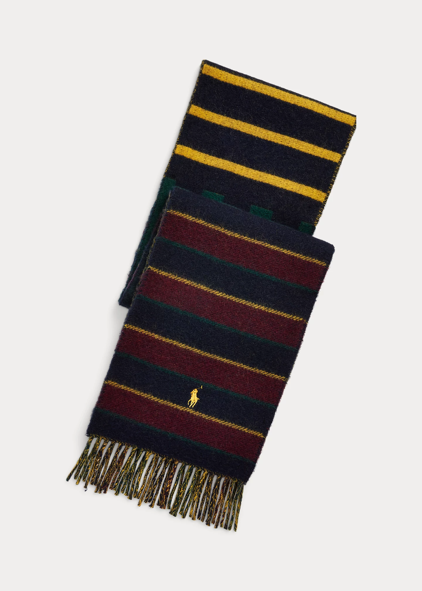 Contrast-Stripe Wool-Blend Scarf