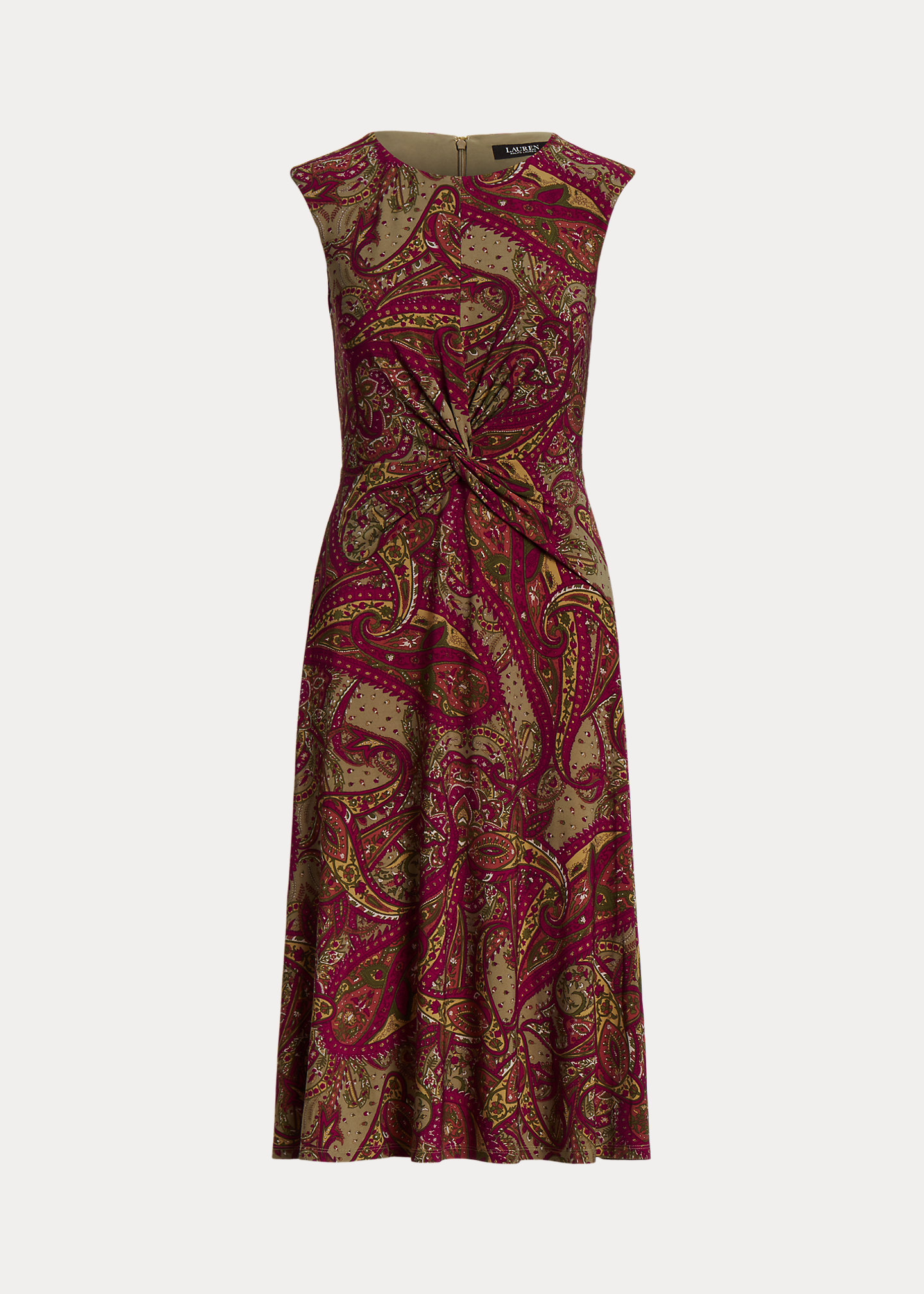Paisley Twist-Front Jersey Dress