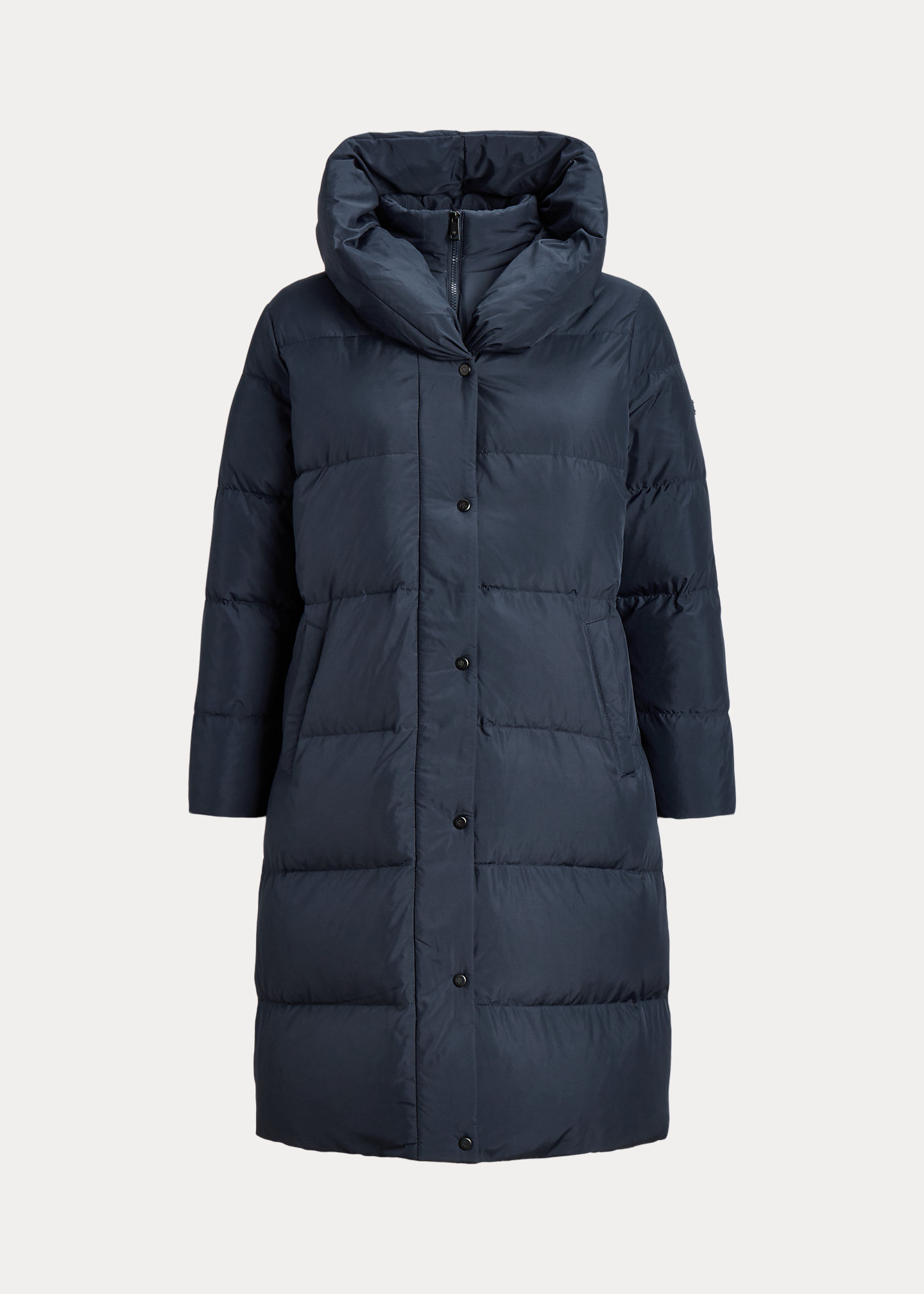 Oversize-Collar Quilted Down Coat
