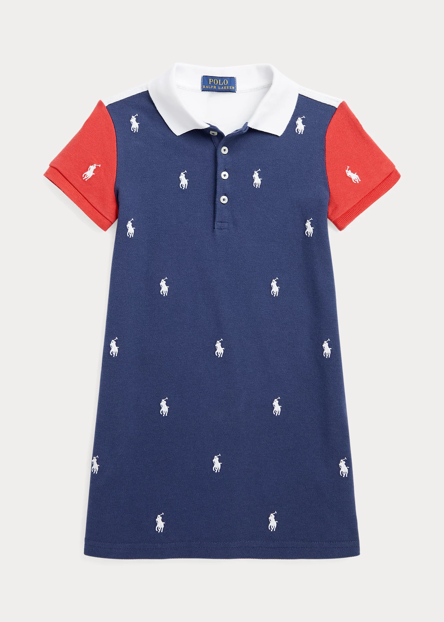 Polo Pony Cotton Mesh Polo Dress