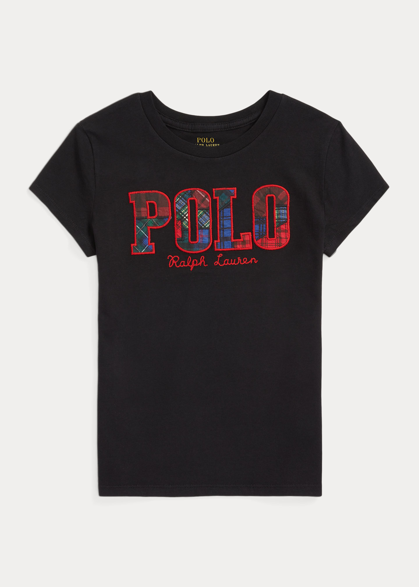 Plaid-Logo Cotton Jersey Tee