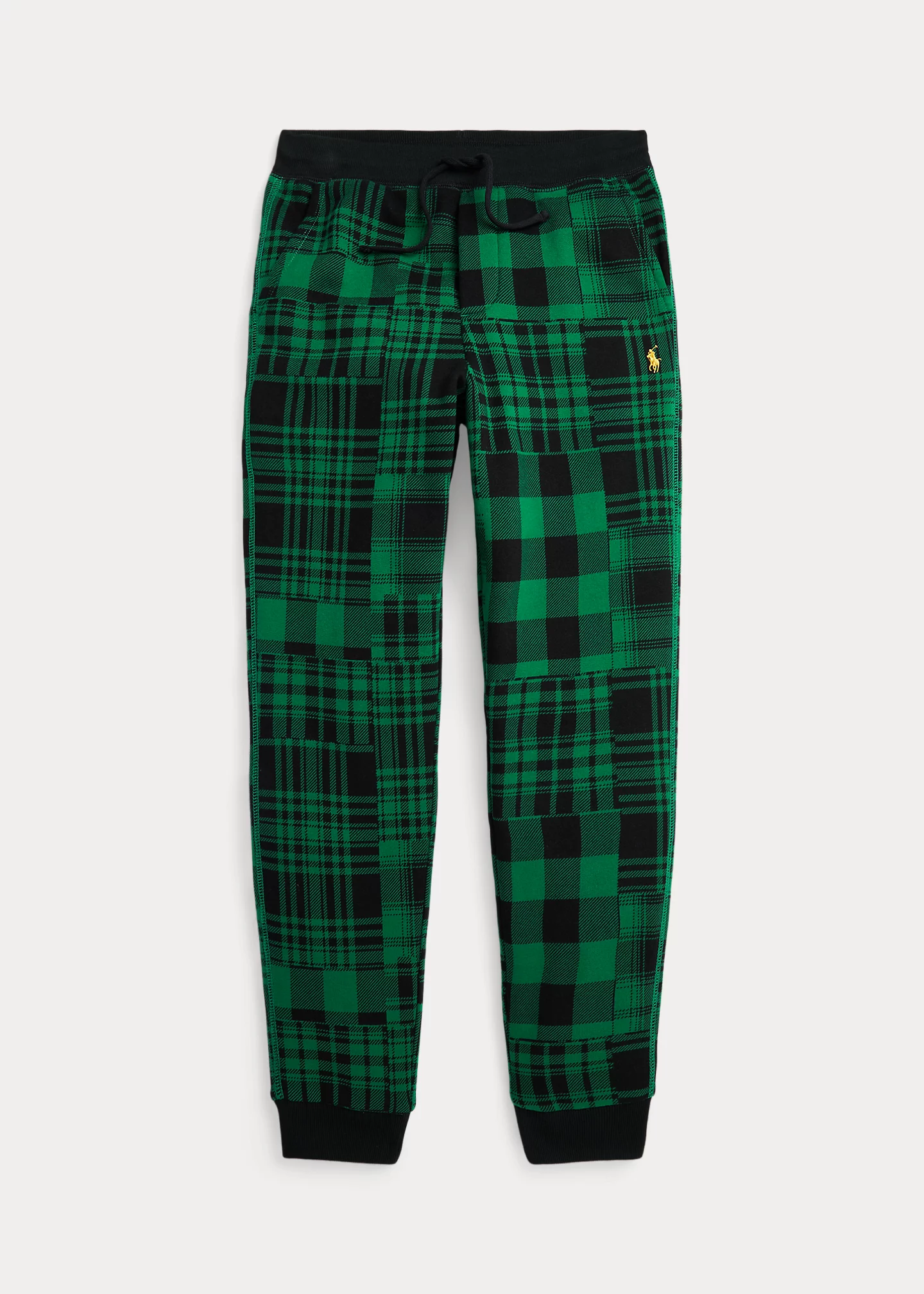 Patchwork Plaid Fleece Jogger Pant