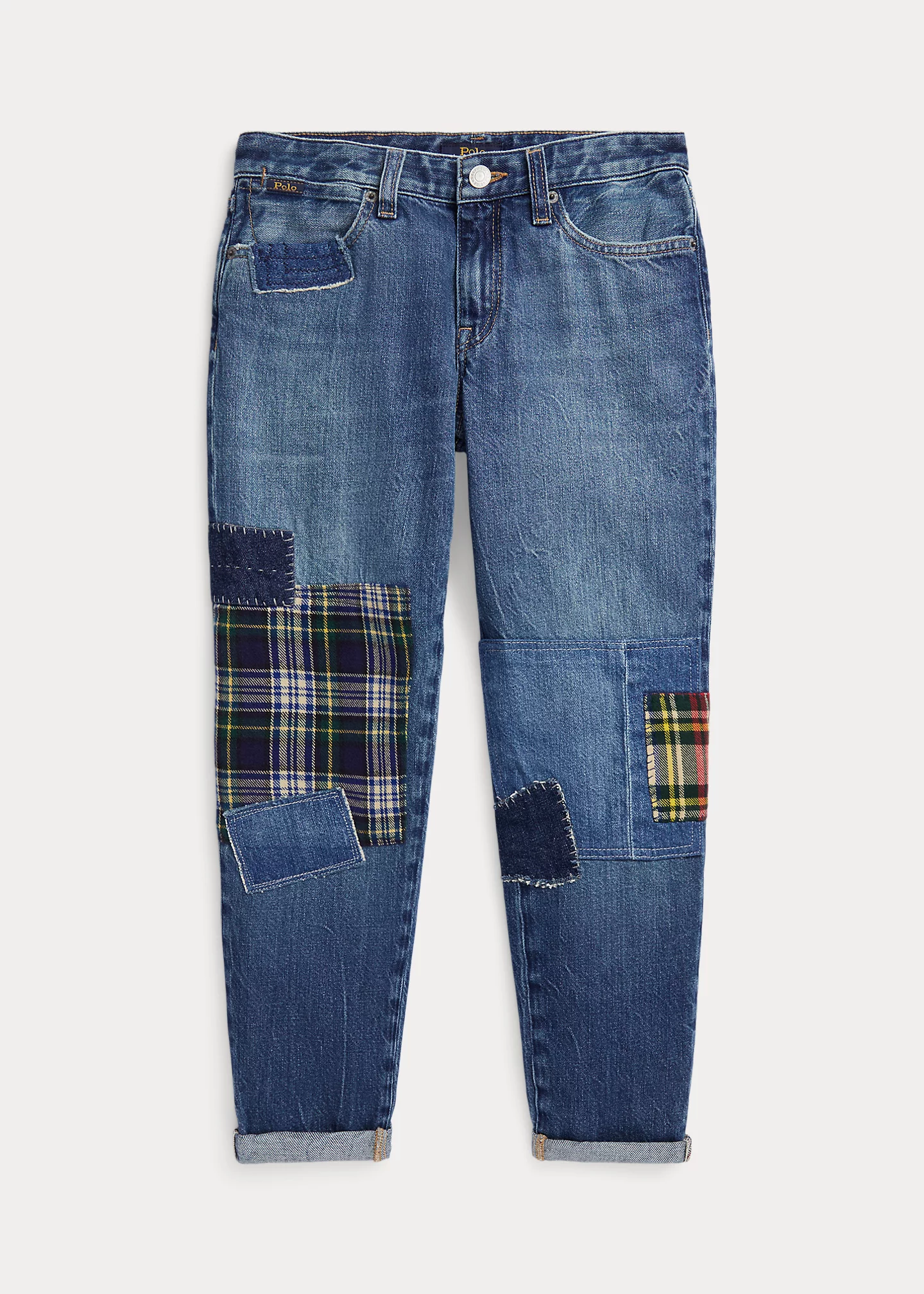 Patchwork Astor Slim Boyfriend Jean