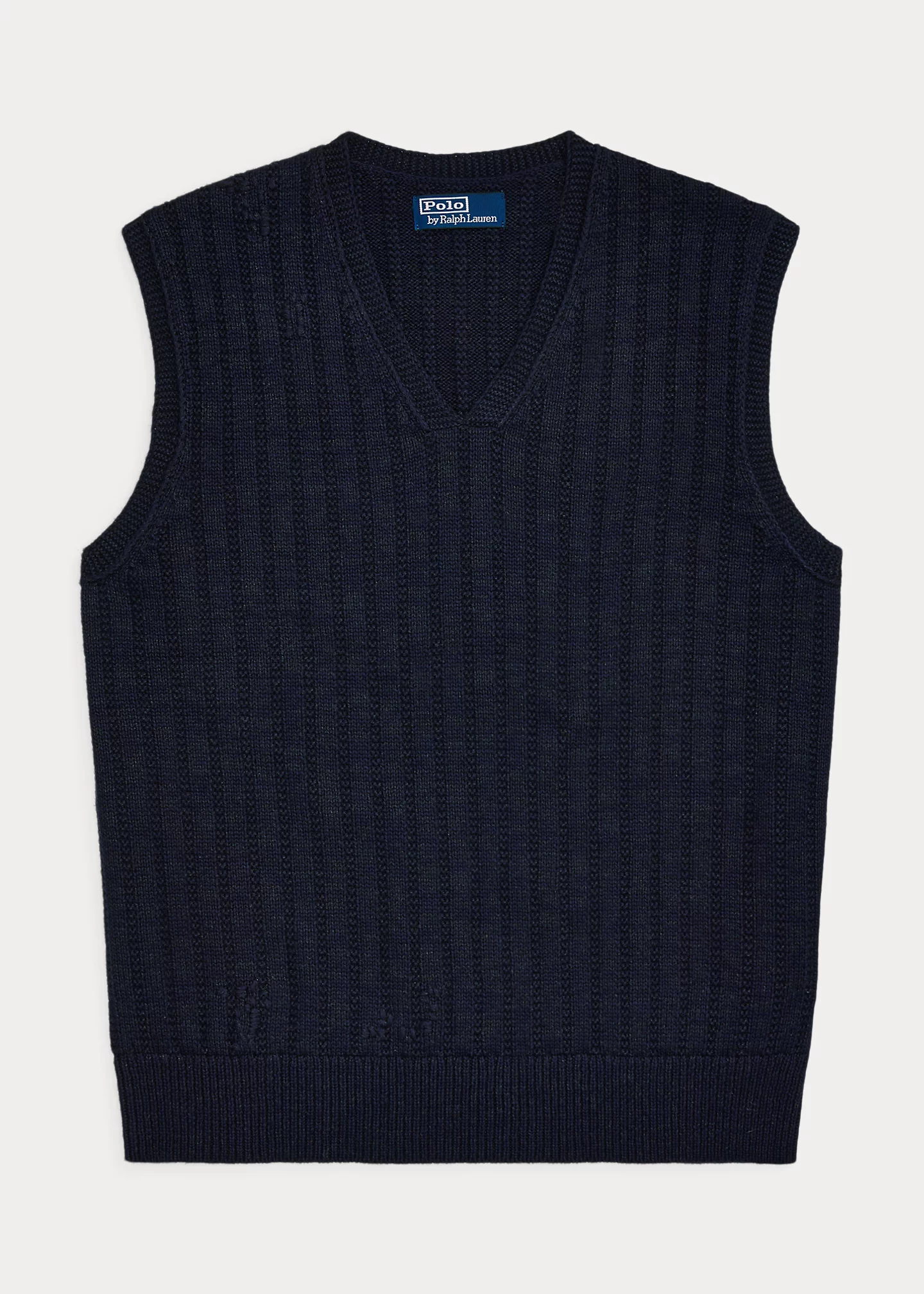 Distressed Cotton-Blend Sweater Vest