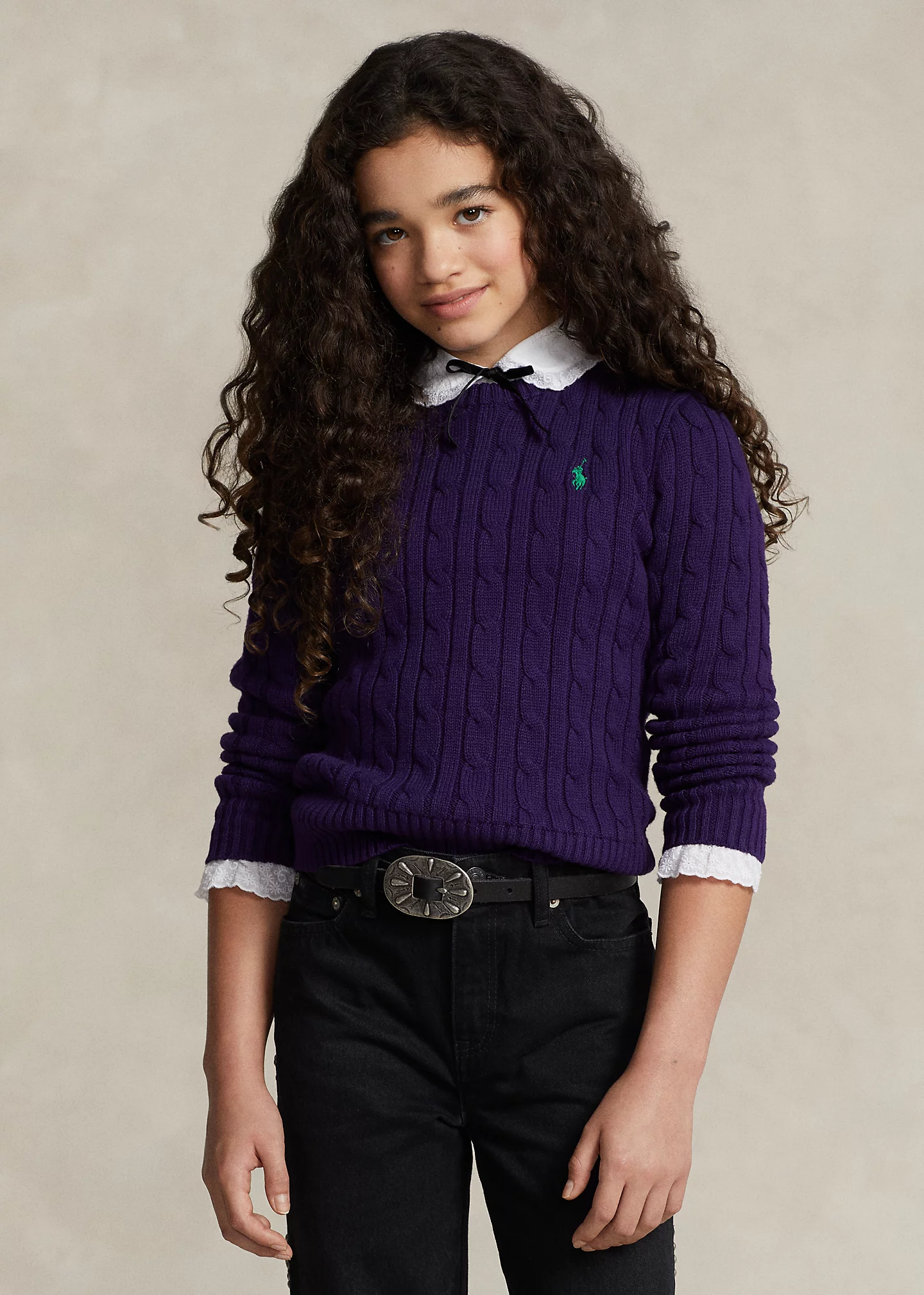 Cable-Knit Cotton Sweater