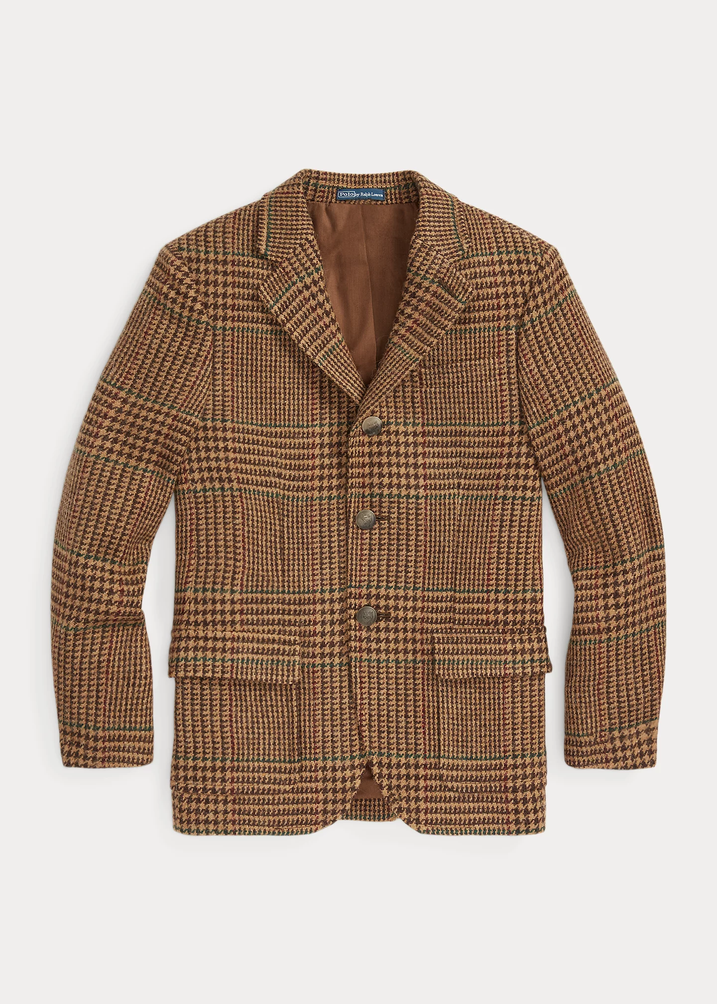 Suede-Trim Plaid Wool Sport Coat