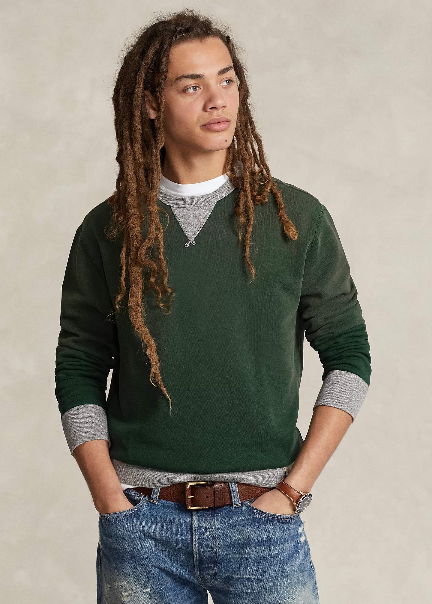 Two-Tone Fleece Sweatshirt