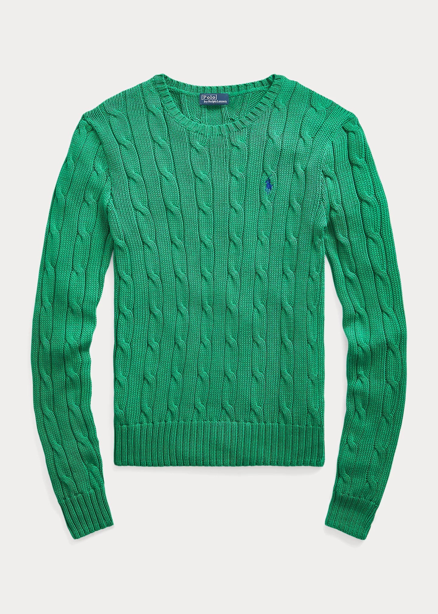 Cable-Knit Cotton Crewneck Sweater