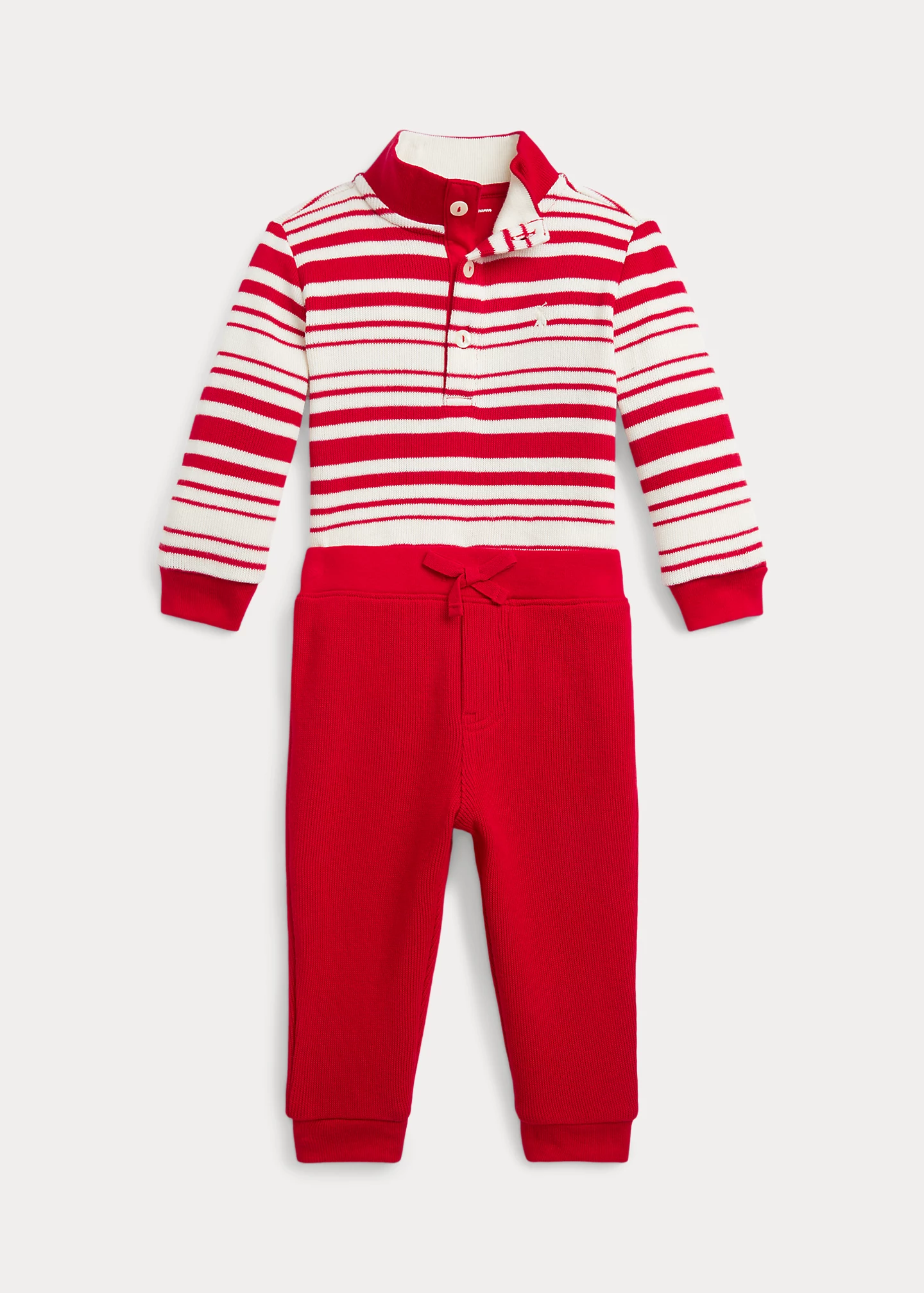 Striped Cotton Pullover & Pant Set