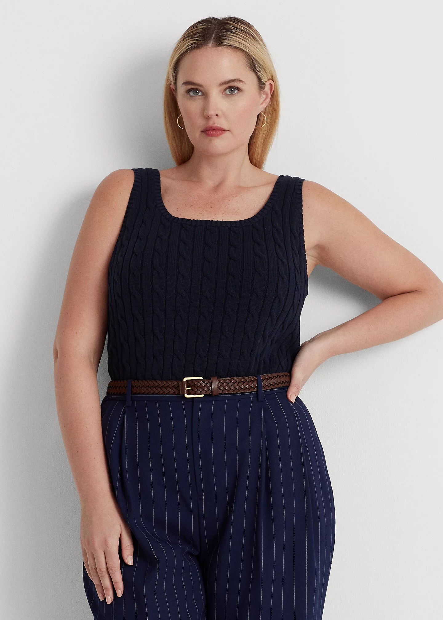 Cable-Knit Sleeveless Sweater