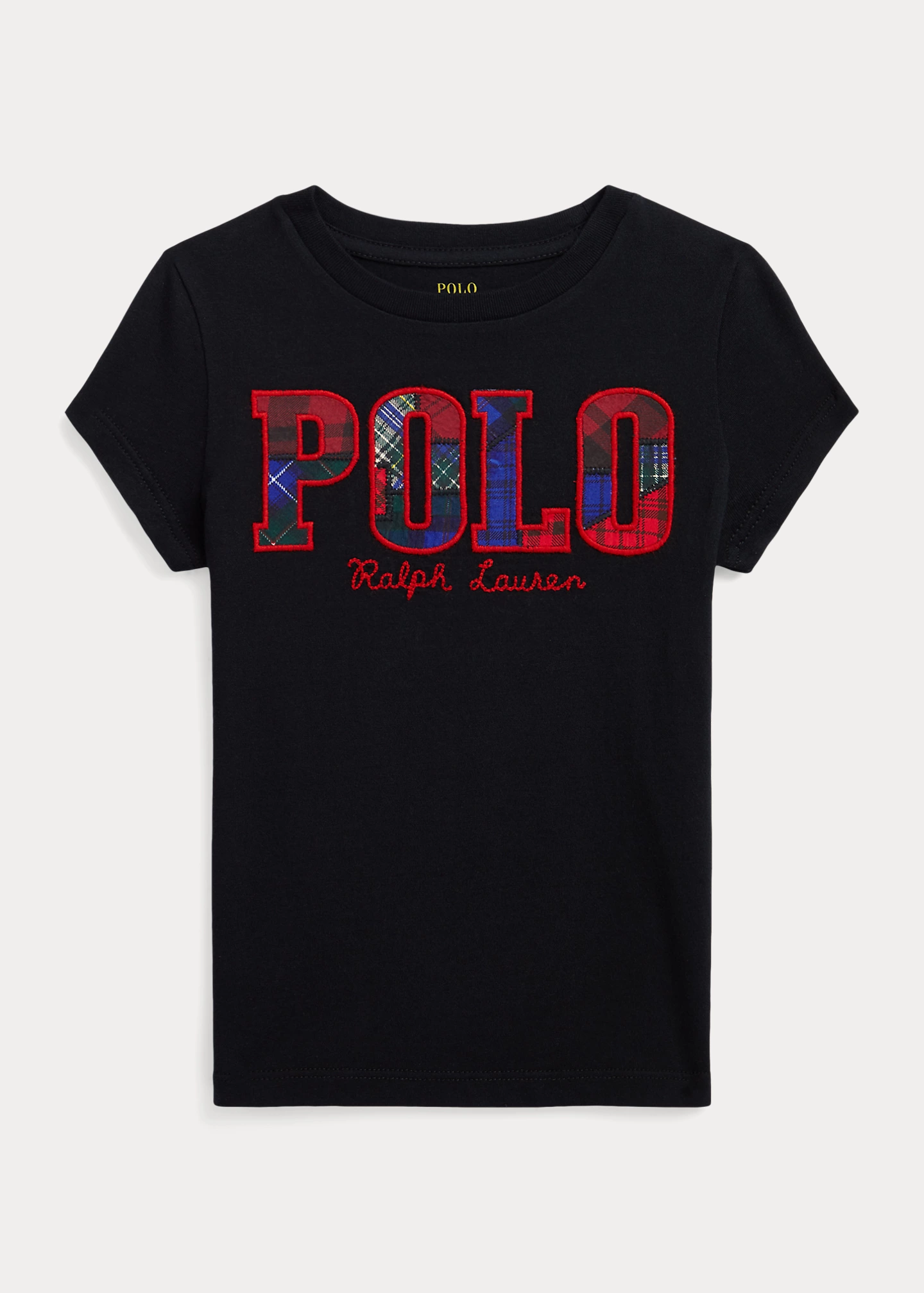 Plaid-Logo Cotton Jersey Tee