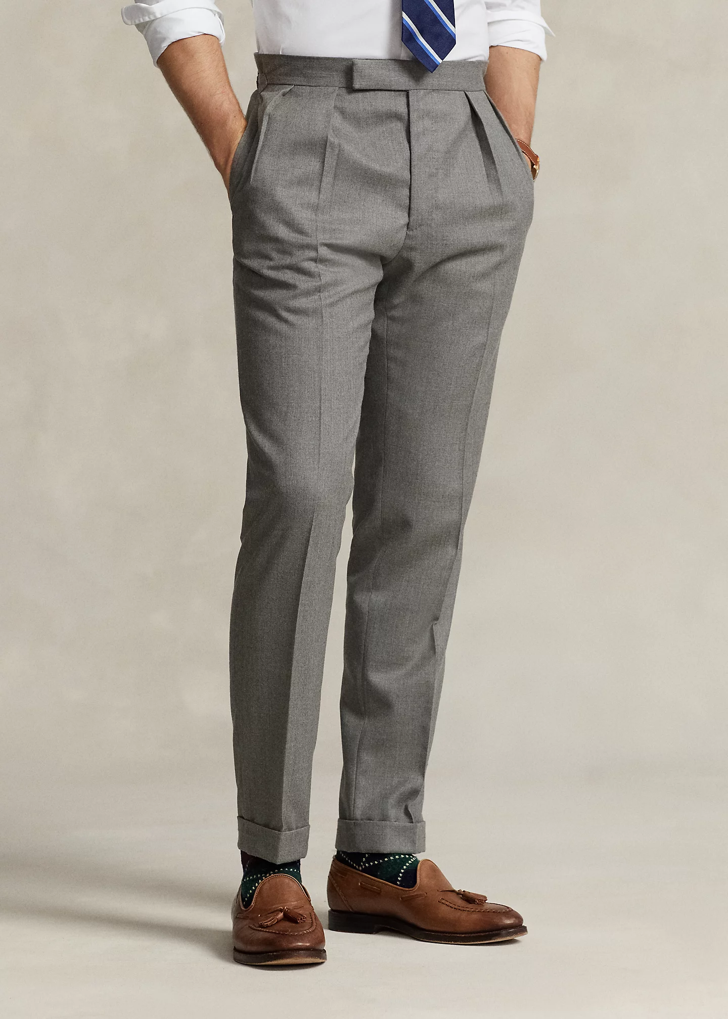 Pleated Wool Suit Trouser