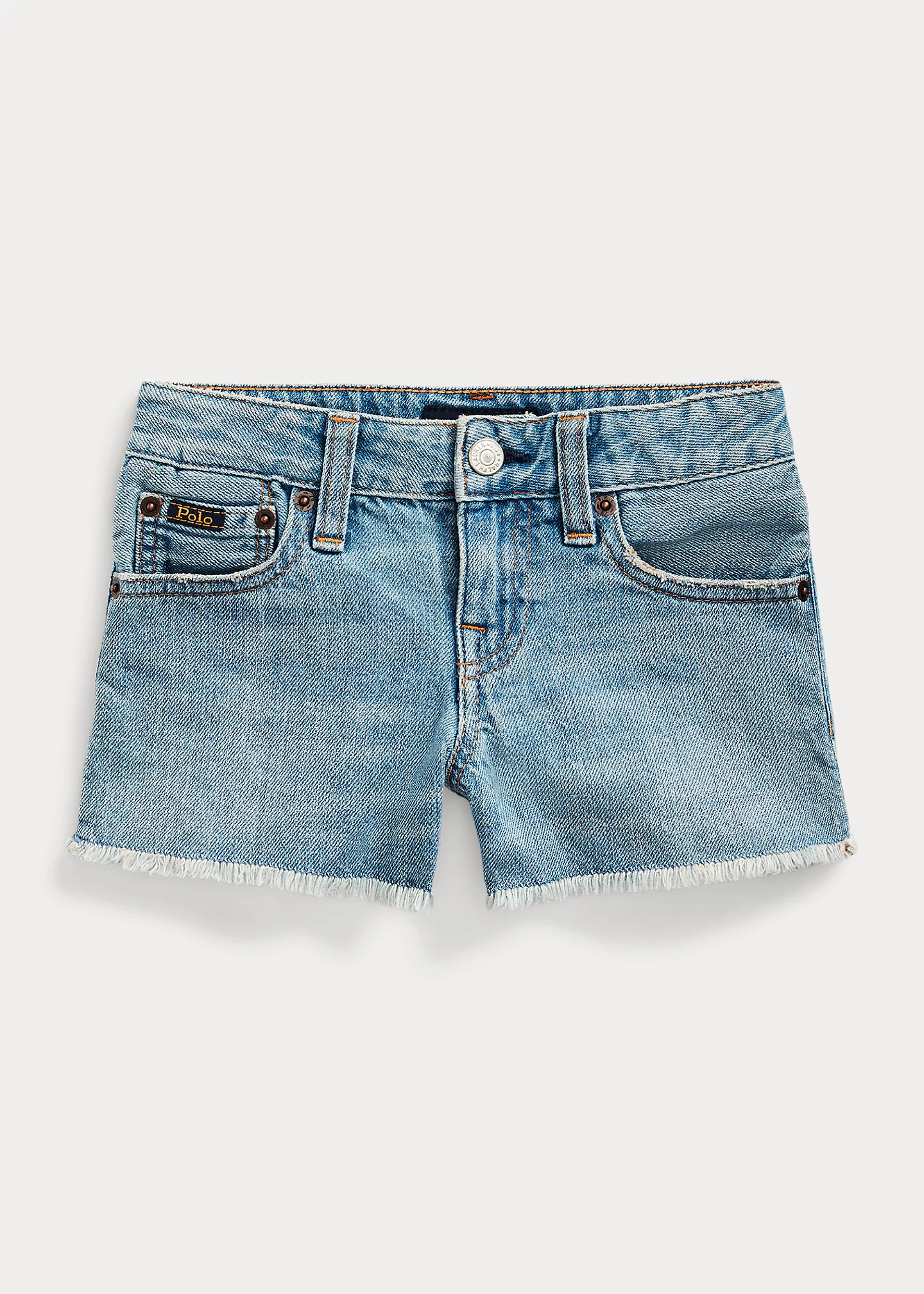Frayed Cotton Denim Short