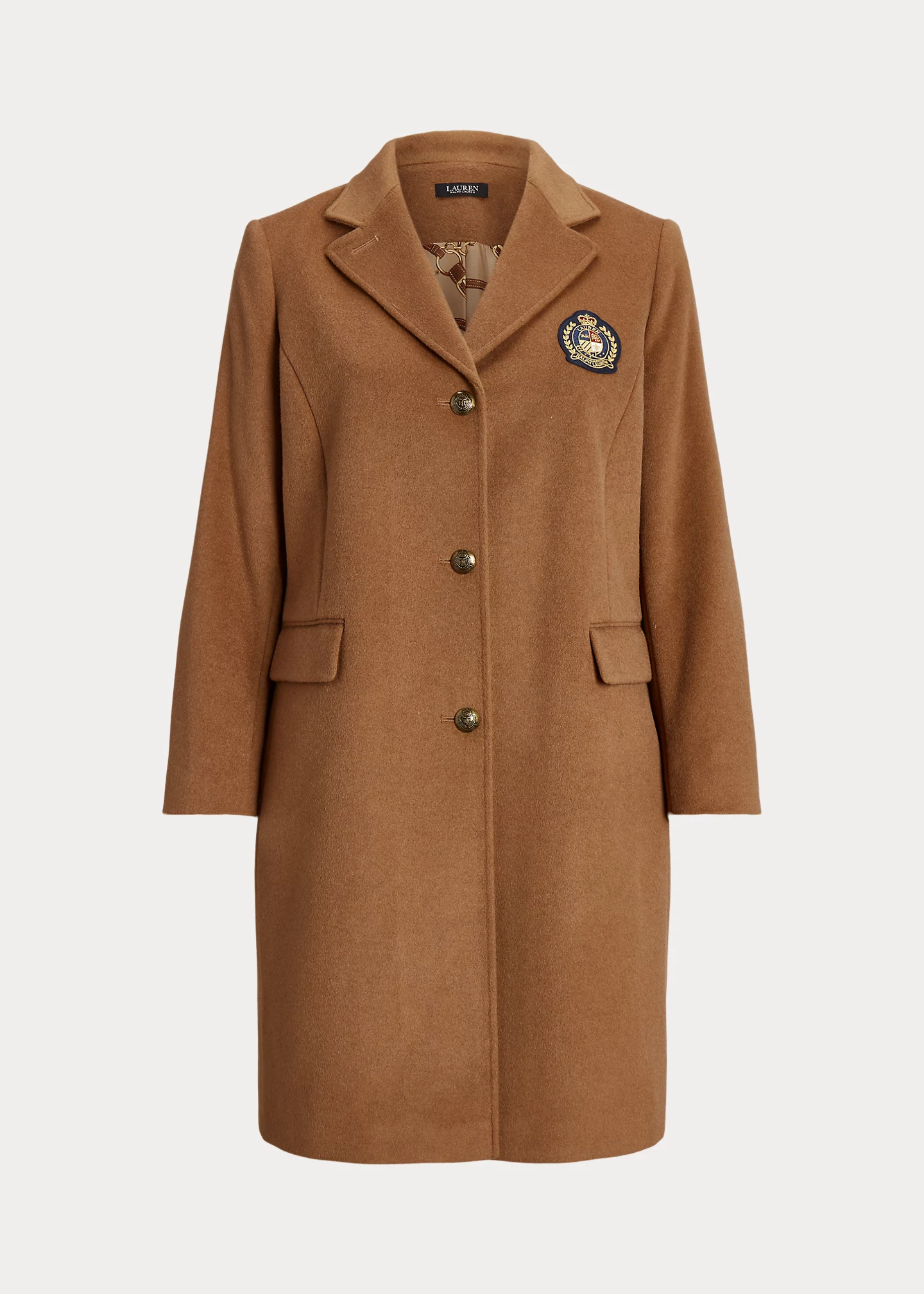 Crest-Patch Wool-Blend Coat