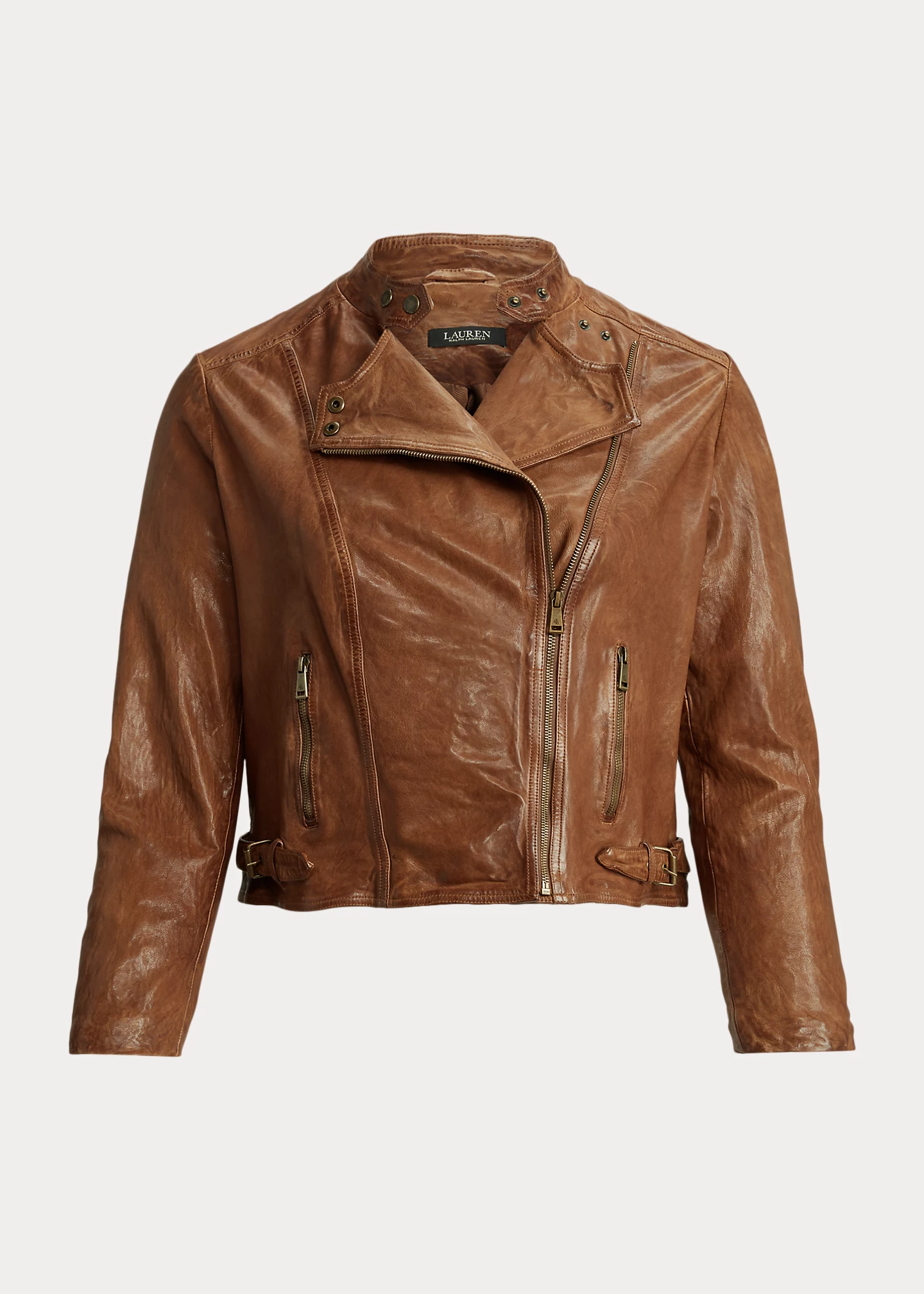 Burnished Leather Moto Jacket