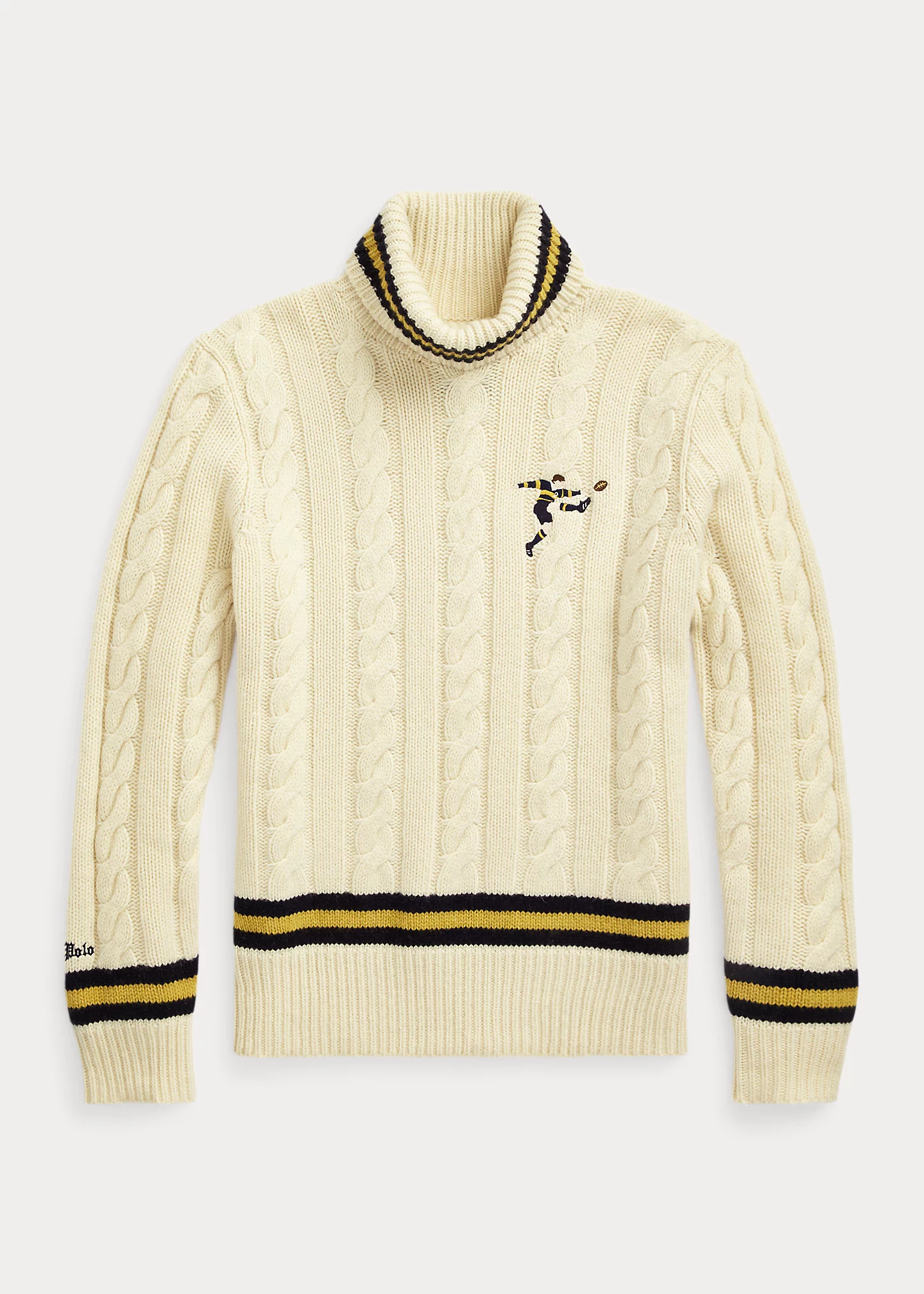 Cable-Knit Wool-Blend Turtleneck Sweater