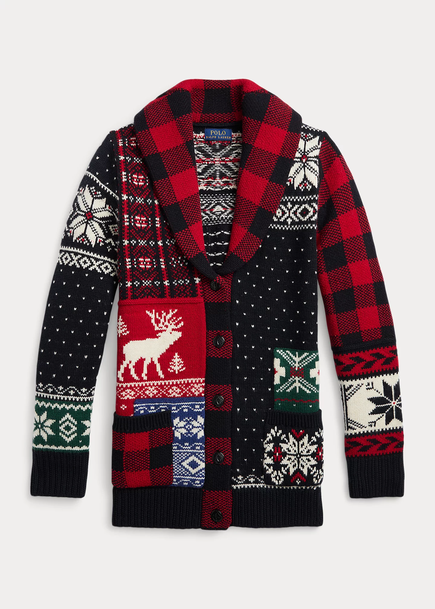 Patchwork Wool-Blend Cardigan