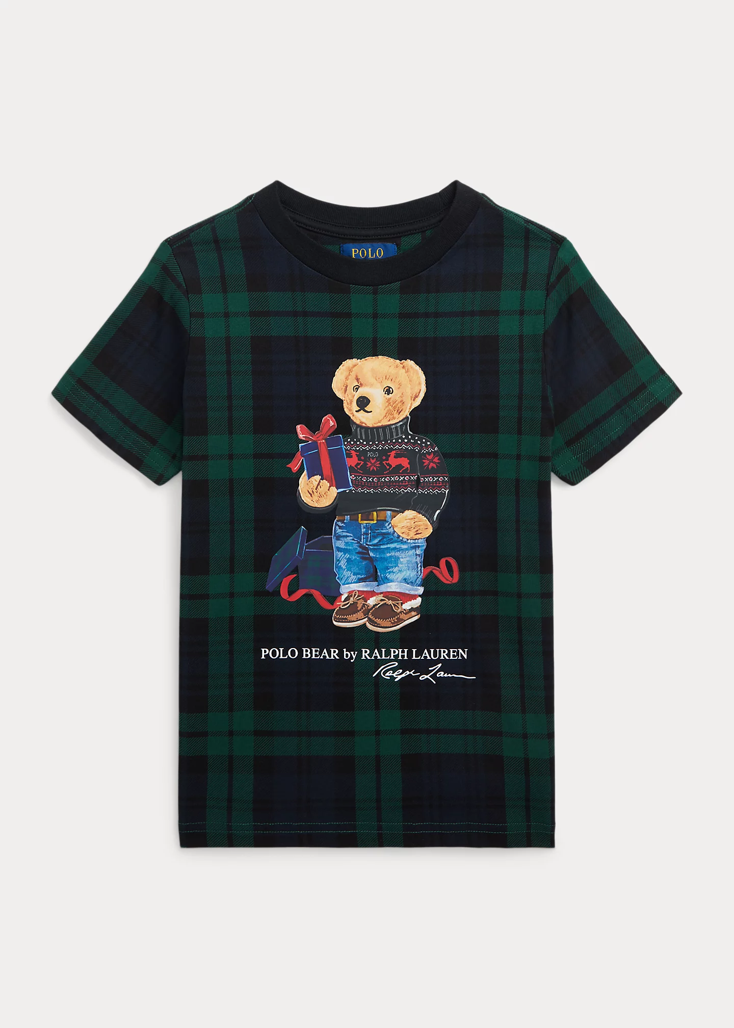 Polo Bear Plaid Cotton Jersey Tee