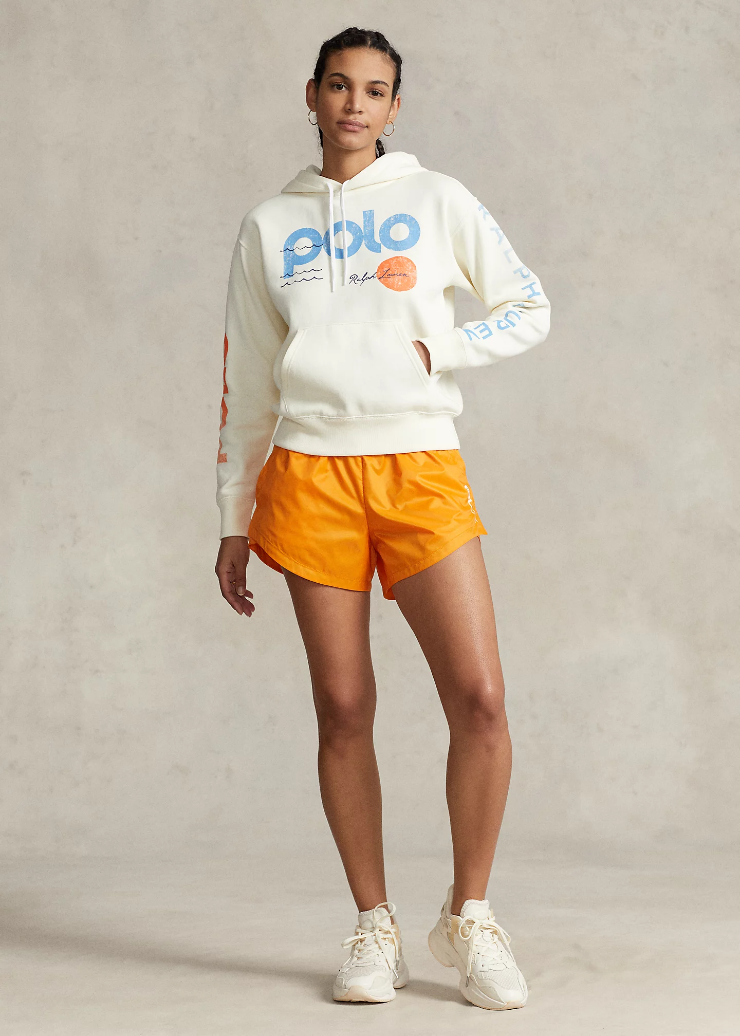 Logo & Wave Graphic Fleece Hoodie