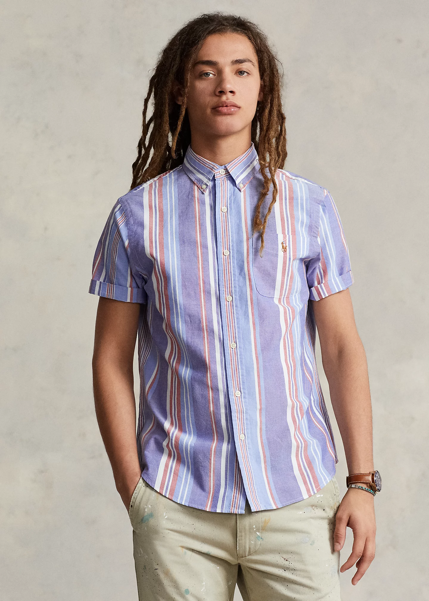 Classic Fit Striped Oxford Shirt